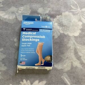 Amazon Basic Care Medical Compression Stockings, 20-30 MmHg Beige, X-Large